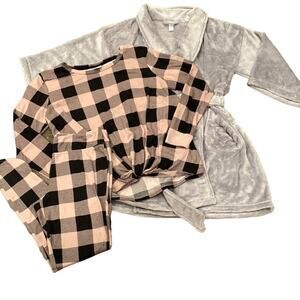 Bundle 3 Stars Above Long Sleeve Pajama Set & Robe Bundle of 3 Size M
